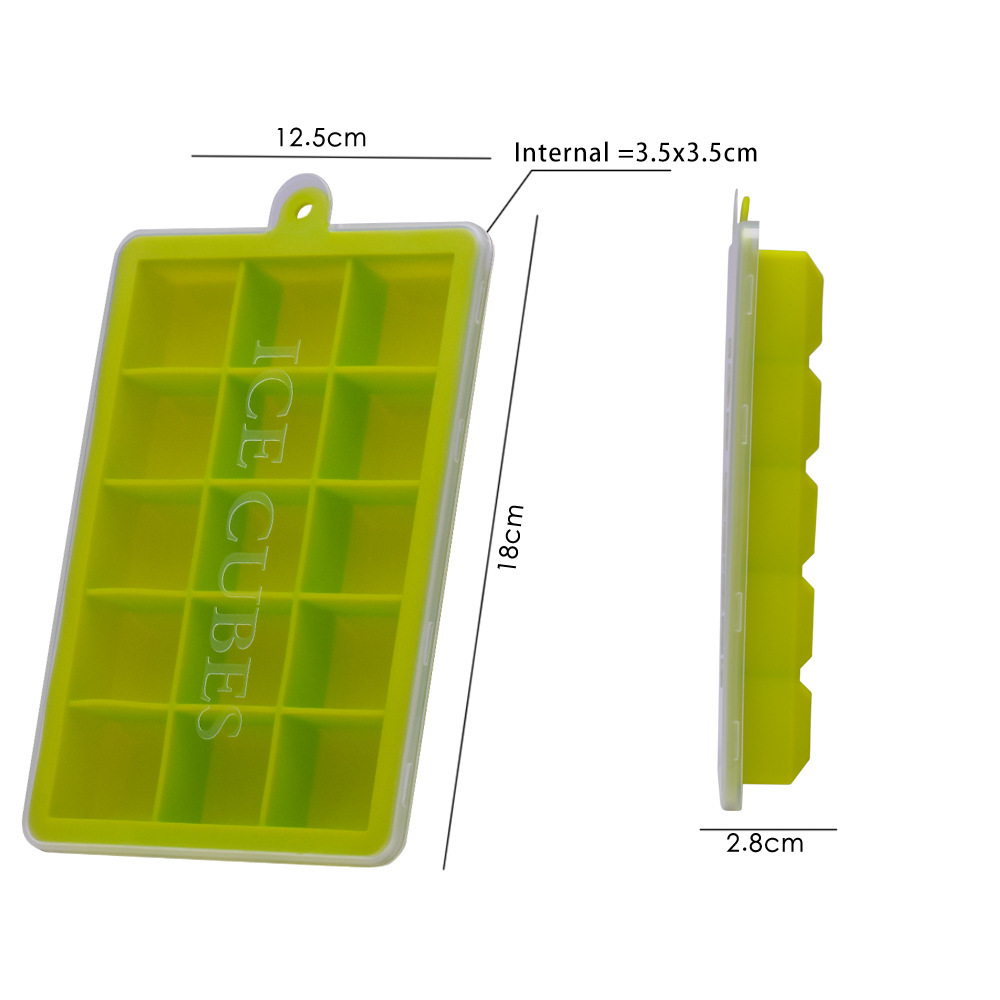 Silicone Ice Tray with Lid Ice Cube Mold ThreeDimensional Ice Box Cake Baking Chocolate Mold Supplementary Food Box