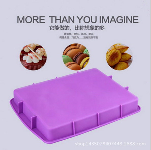 Rectangular Non-Stick Soft Easily Removable Mold Cake Baking Tray Silicone Baking Tray Square Ovenware Silicone Products