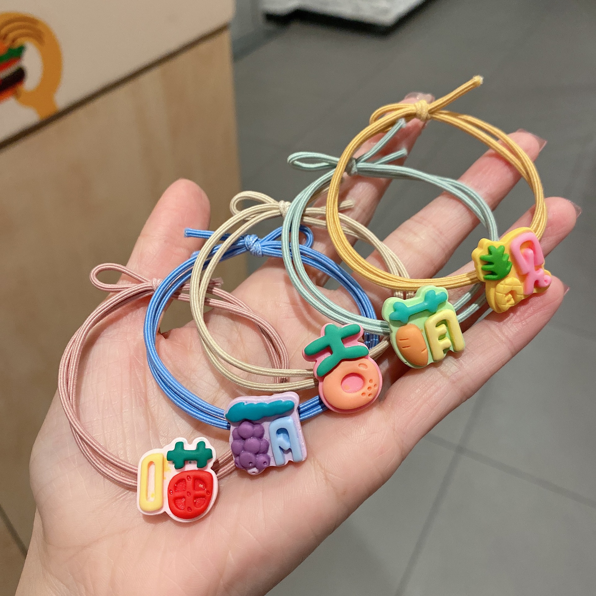 Korean Style Fashion Hair Rope Creative Fruit Element Cute Girl Ponytail Rubber Band Spot High Elastic Hair Accessories Hair Rope