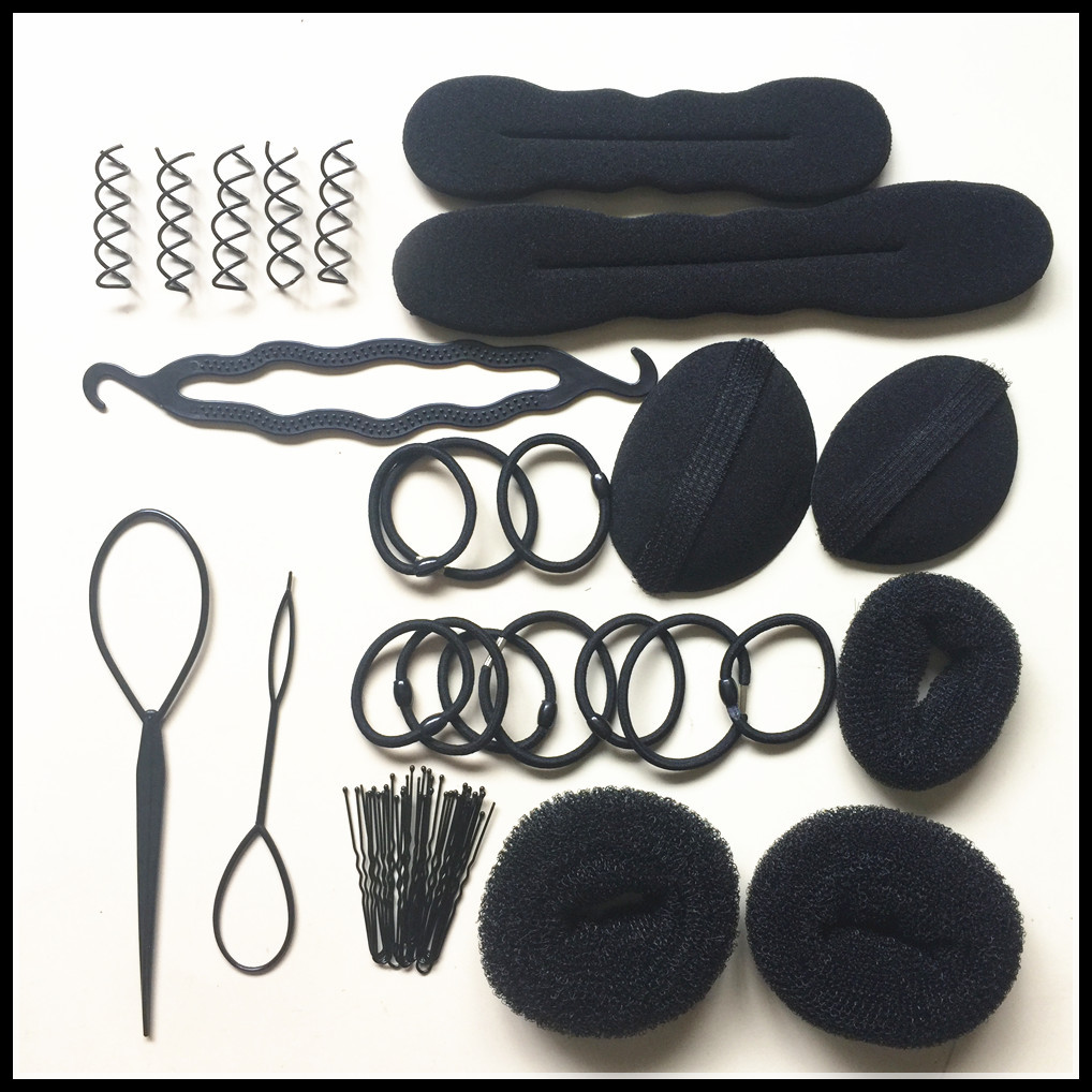 CrossBorder Bun Updo Set Donut UClip High Elastic Rubber Band Hair Accessories Set Japanese and Korean Hair Accessories CrossBorder Bun Updo Set Donut UClip High Elastic Rubber Band Hair Accessories Set Japanese and Korean Hair Accessories