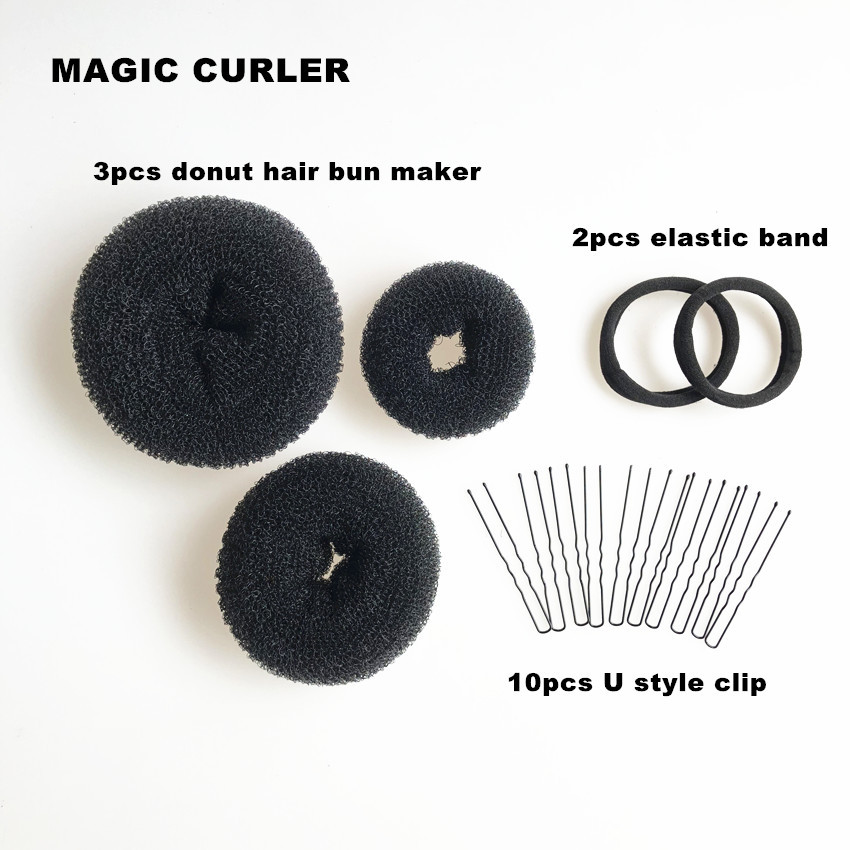 CrossBorder Bun Updo Set Donut UClip High Elastic Rubber Band Hair Accessories Set Japanese and Korean Hair Accessories CrossBorder Bun Updo Set Donut UClip High Elastic Rubber Band Hair Accessories Set Japanese and Korean Hair Accessories