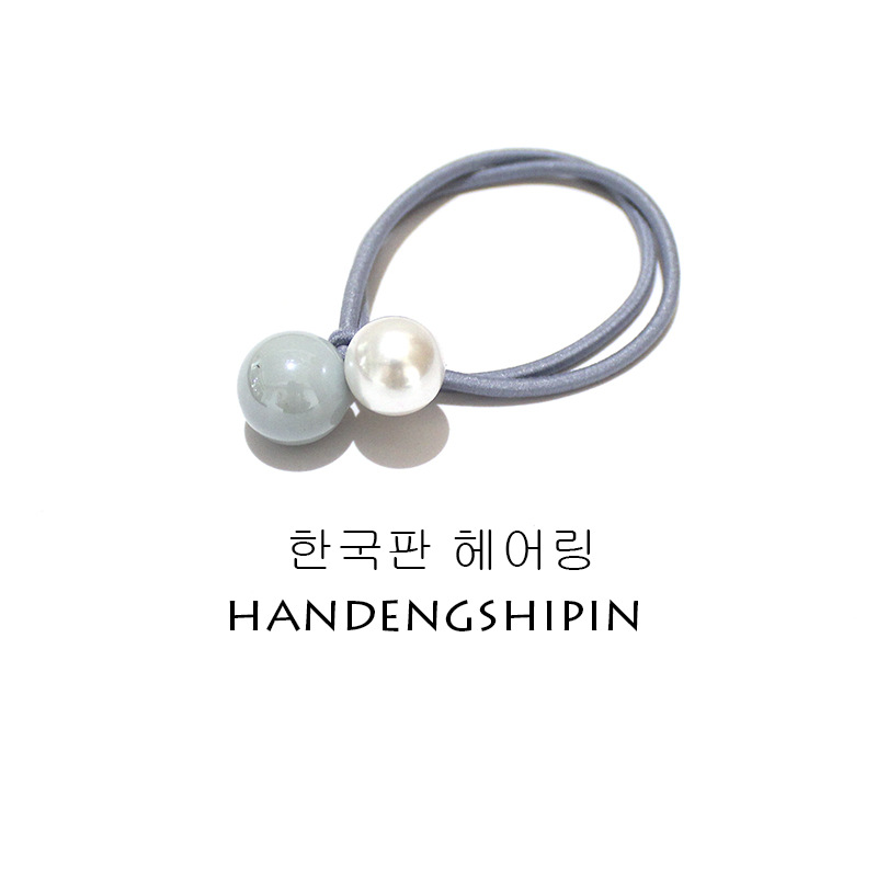 Women's Korean-Style Solid Color Pearl Hair Elastic Hair Rope Korean Internet Celebrity Rubber Band Headdress Double-Line Leather Case Beam Hair Circle Women's Korean-Style Solid Color Pearl Hair Elastic Hair Rope Korean Internet Celebrity Rubber Band Headdress Double-Line Leather Case Beam Hair Circle