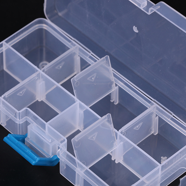 Wholesale single buckle, small 8 - grid transparent plastic storage box fish hook storage box medicine box leather ring box detachable manufacturers direct sales Wholesale single buckle, small 8 - grid transparent plastic storage box fish hook storage box medicine box leather ring box detachable manufacturers direct sales