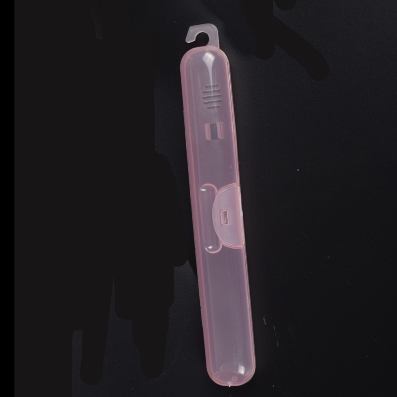 [Factory Direct Sale] Toothbrush Case Plastic Box Travel Business Traveling Portable Simple Hook Storage Box Small and Clear