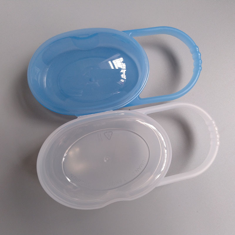 Silicone Pacifier Box Portable Baby Transparent Custom Teether Pacifier Plastic Storage Box Hook