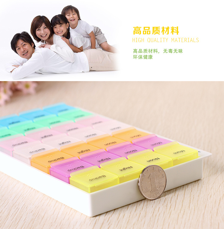 New Color 28 Grid with Hook Color Medicine Box Can Be Decomposed 4 Grid Pill Box Drawer Type 28 Grid Plastic Medicine Box New Color 28 Grid with Hook Color Medicine Box Can Be Decomposed 4 Grid Pill Box Drawer Type 28 Grid Plastic Medicine Box