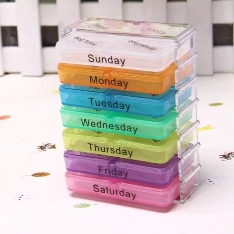 New Color 28 Grid with Hook Color Medicine Box Can Be Decomposed 4 Grid Pill Box Drawer Type 28 Grid Plastic Medicine Box New Color 28 Grid with Hook Color Medicine Box Can Be Decomposed 4 Grid Pill Box Drawer Type 28 Grid Plastic Medicine Box