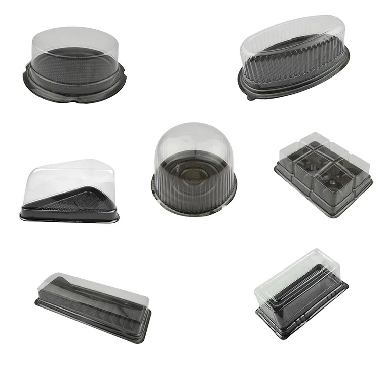 Disposable Transparent Plastic Box Donut Egg Tart Dessert Box Baking Cake Blister Bulk Dessert Packaging Box