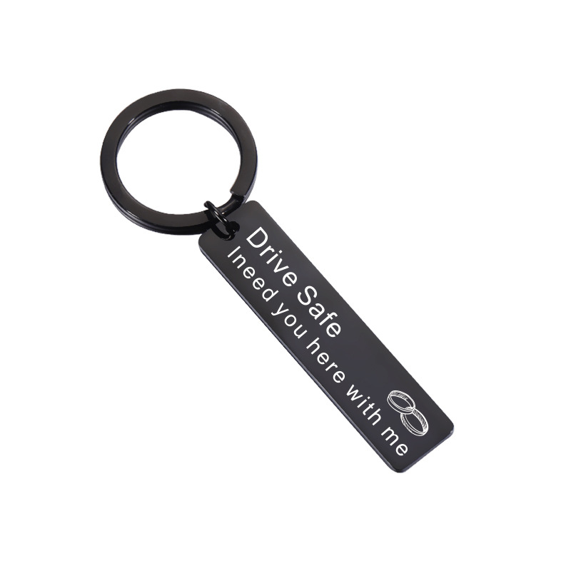 Factory Direct Couple Family Gift Personalized Simple Car Key Ring Accessories Strip Stainless Steel Hang Tag Hanging Ornaments Factory Direct Couple Family Gift Personalized Simple Car Key Ring Accessories Strip Stainless Steel Hang Tag Hanging Ornaments