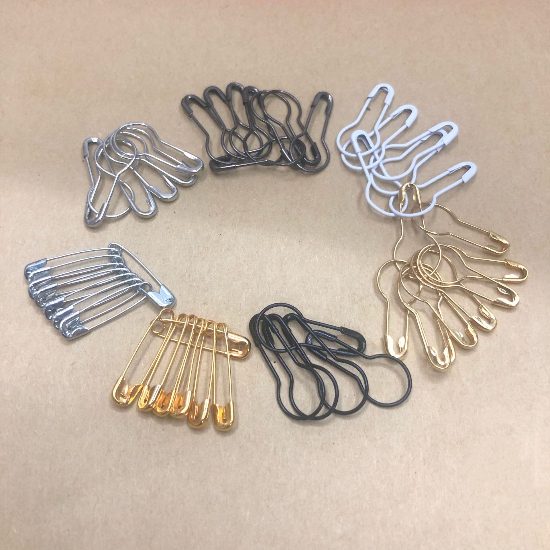 Metal Safety Pin Clothing Hang Tag Hanging Rope Brooch Pin Gold And Silver Pin 