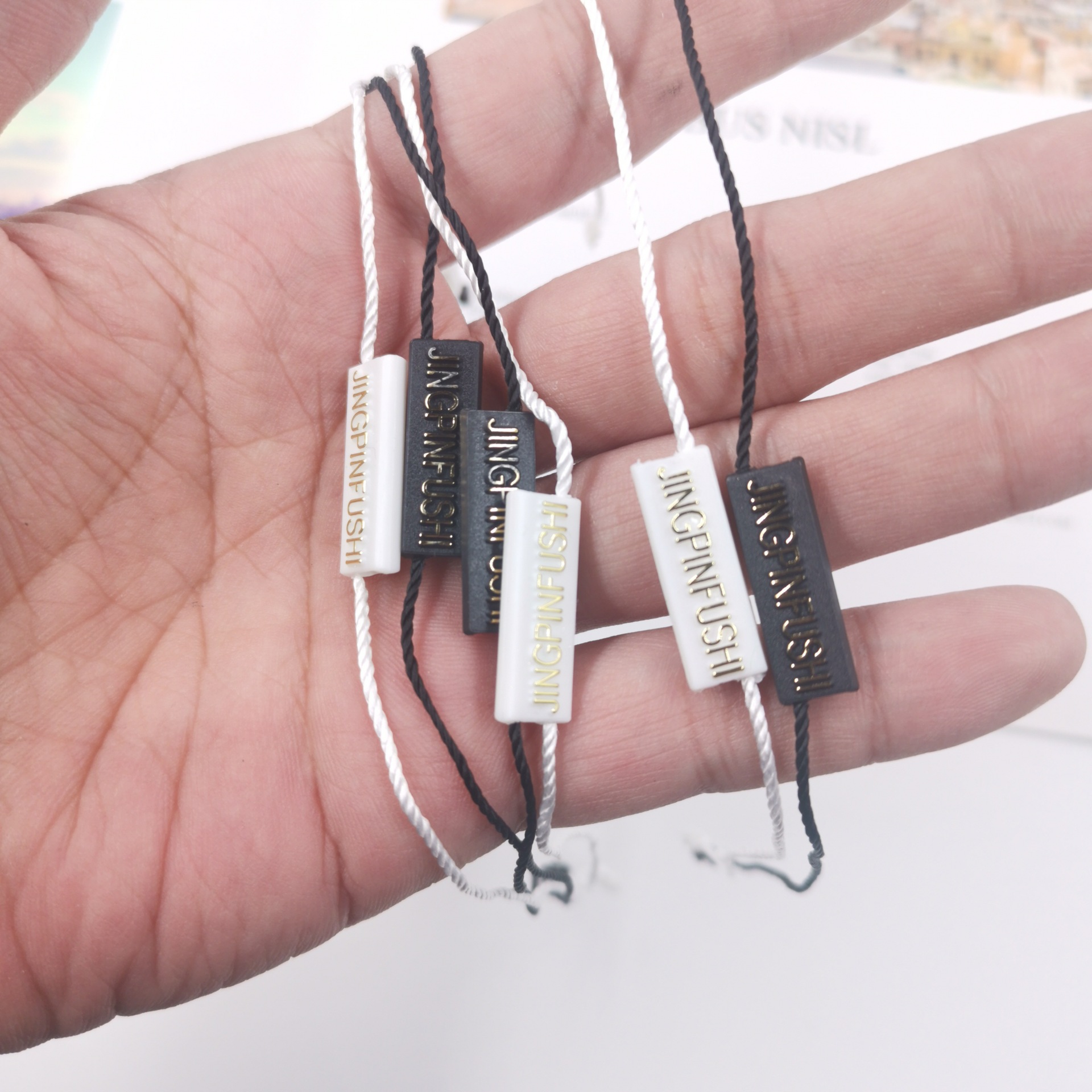 Double Plug Charm Bracelet Hang Rope Disposable Clothing Hang Rope Double Fork Hand Rope Label Tag Rope Spot Goods Can Be Customized