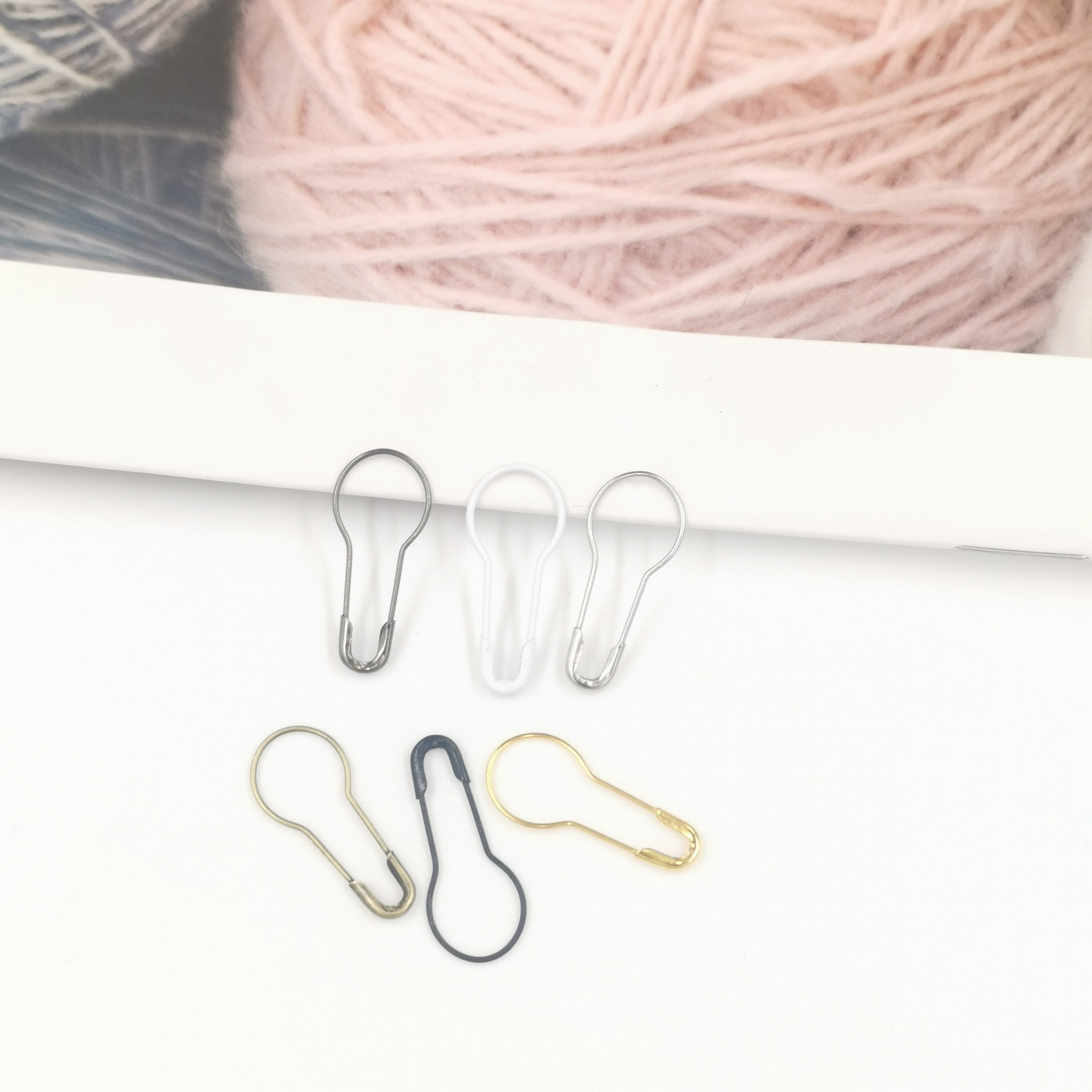 Spot Tag Hang Rope Pin Black White Metal Copper Iron Gourd Pin Clothing Label Safety Pin Factory Direct Supply
