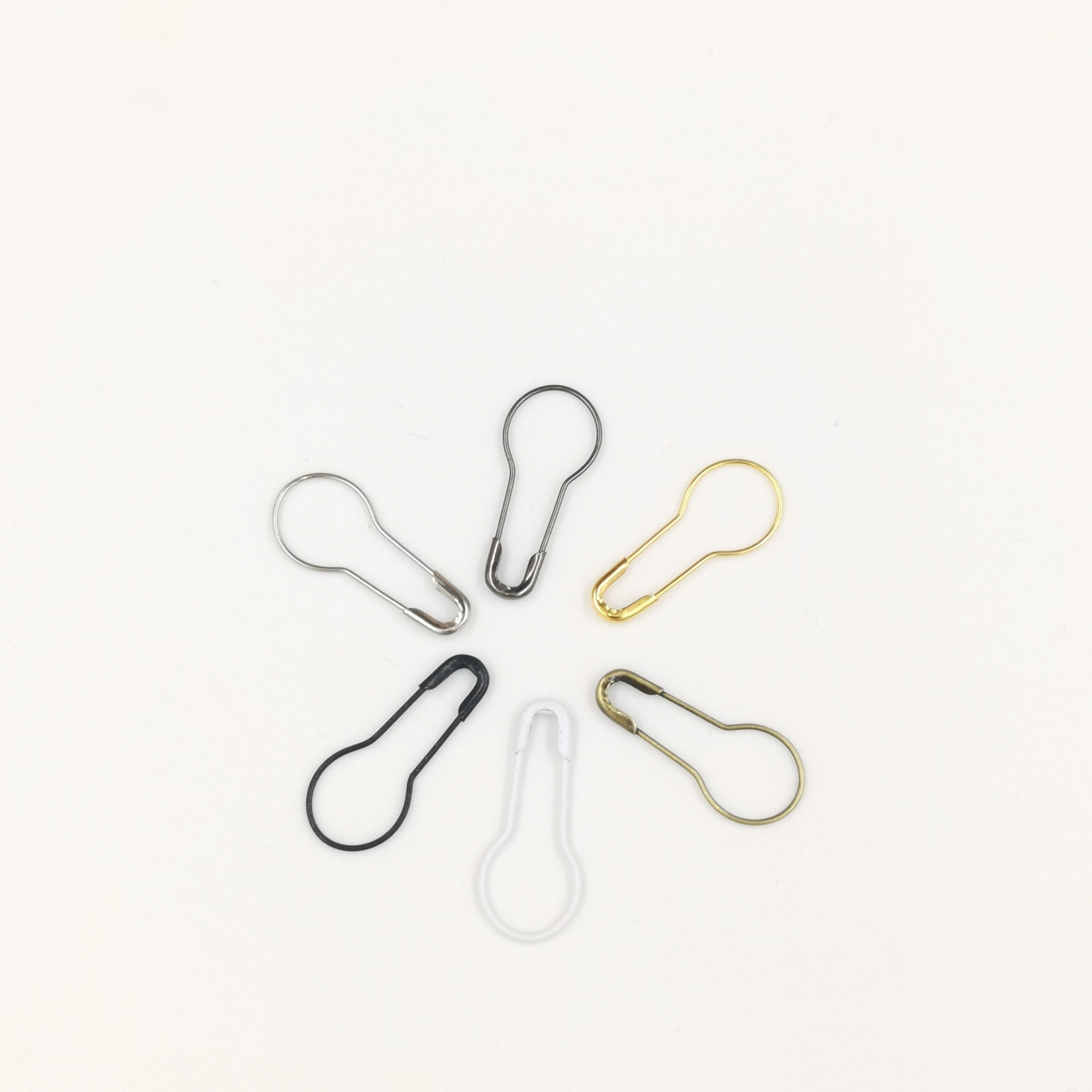 Spot Tag Hang Rope Pin Black White Metal Copper Iron Gourd Pin Clothing Label Safety Pin Factory Direct Supply