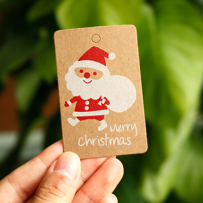 Christmas Hang Tag Set Amazon Hot Selling Kraftpaper Christmas Decoration Tag Christmas Tree Old Man Party Card