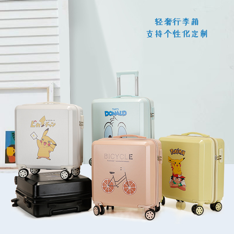 Trending Cartoon Children&#039;s Luggage 18-Inch Lightweight Silent Wheel Trolley Case DIY Pattern Boarding Suitcase with Combination Lock