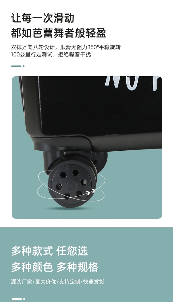 Trending Cartoon Children's Luggage 18-Inch Lightweight Silent Wheel Trolley Case DIY Pattern Boarding Suitcase with Combination Lock