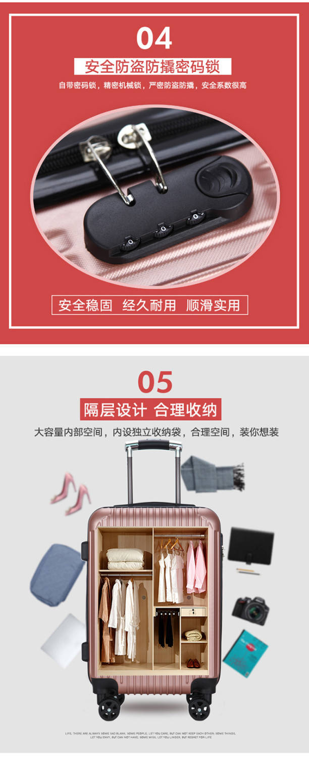 New Style Gift Trolley Case 20-Inch Password Lock Universal Wheel Male and Female Students Password Suitcase Luggage Suitcase