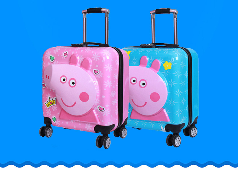 Factory Wholesale Cartoon Pattern Pig Children's Trolley Case 20-Inch Universal Wheel Password Lock Boarding Gift Box Delivery