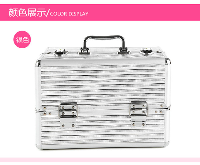 With a lock hand-made makeup make-up case nail box cosmetic case