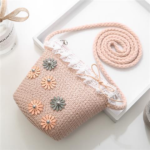 Girls' Messenger Bag Cute Coin Purse Princess Fashion Western Style Baby Girl Small Bag Children's Grass Handmade Woven Bag Girls' Messenger Bag Cute Coin Purse Princess Fashion Western Style Baby Girl Small Bag Children's Grass Handmade Woven Bag