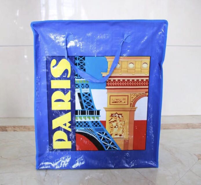 London Paris City Landscape Pattern Woven Bag Shopping Bag Moving Bag Travel Bag London Paris City Landscape Pattern Woven Bag Shopping Bag Moving Bag Travel Bag