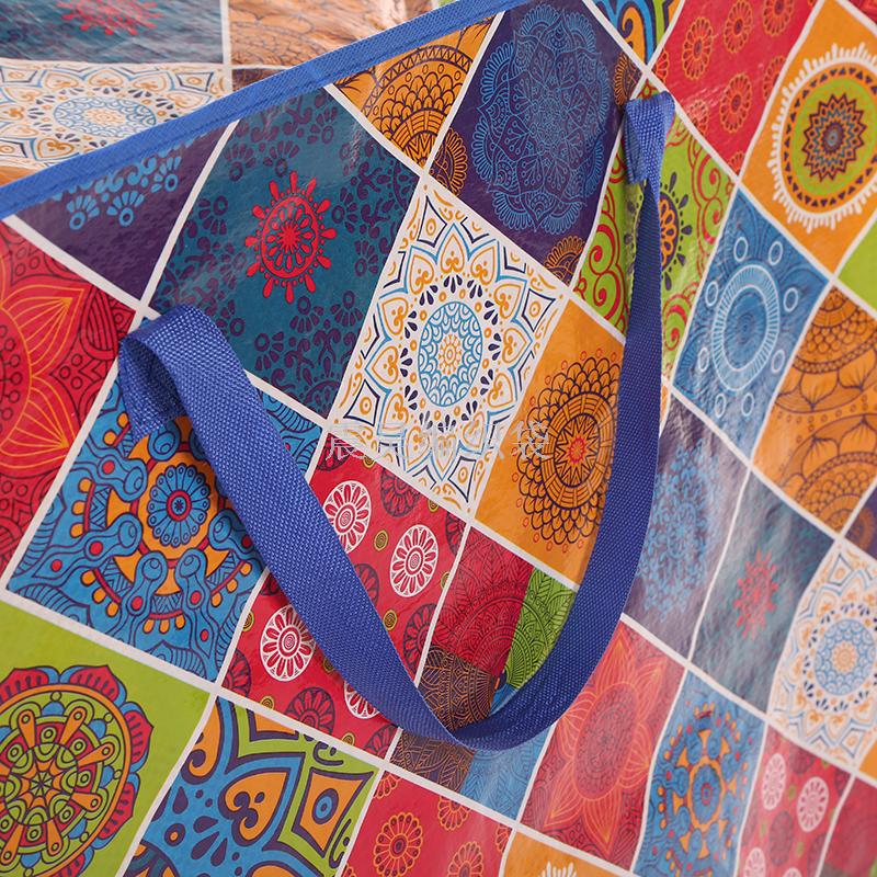 Manufacturer direct woven bag duffel bag storage bag PP color printing plastic plaid bag flower big flower bag Manufacturer direct woven bag duffel bag storage bag PP color printing plastic plaid bag flower big flower bag