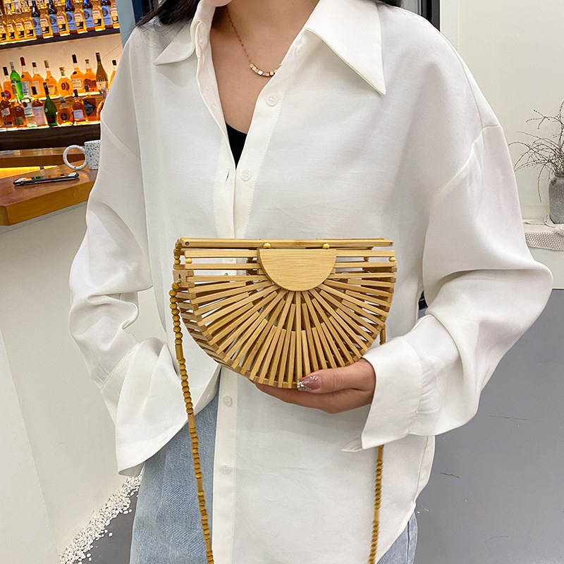 Internet Celebrity Woven Bag Female 2021 New Summer Little Fresh Girl Versatile Special-Interest Design Hollow out Beach Bag Tide