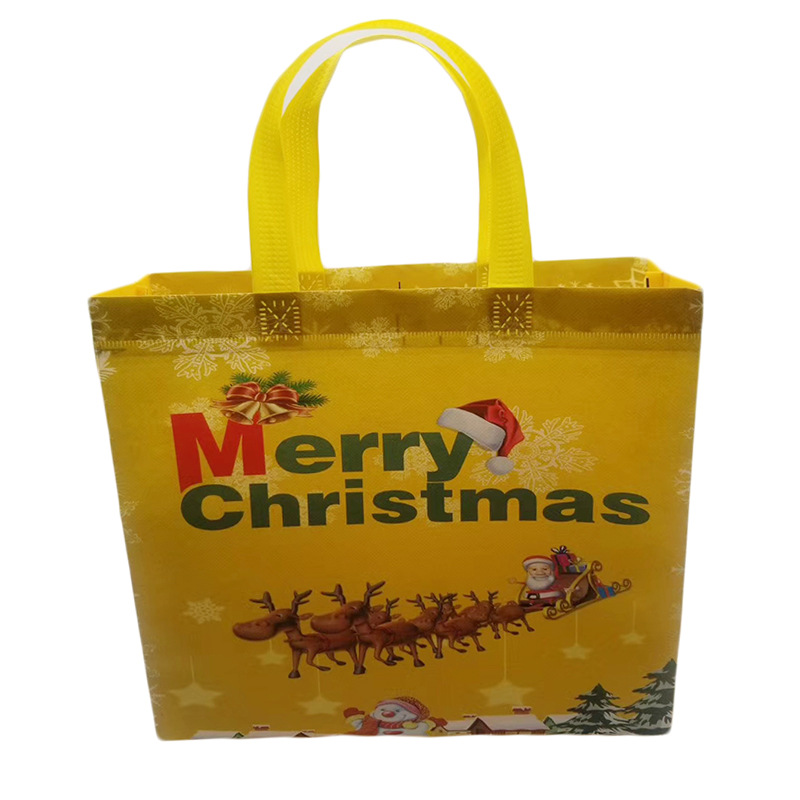 Factory Direct Sales Christmas Style One-Time Molding Slash Pockets Thicken Non-Woven Fabric Portable Universal Packing Woven Bag