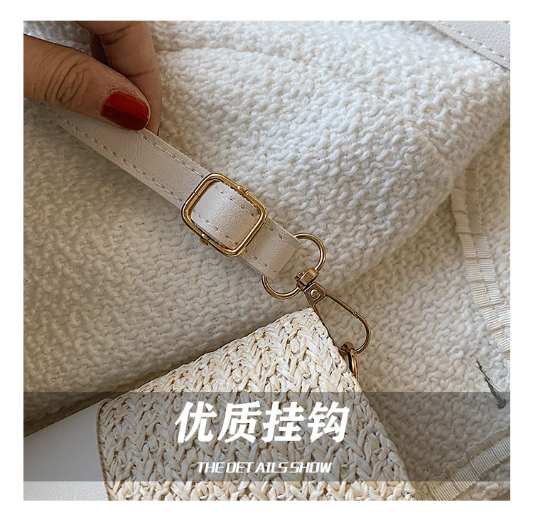 Straw Bag Woven Bag Simple and Fresh Shoulder Messenger Bag Western Style Saddle Bag Straw Bag Woven Bag Simple and Fresh Shoulder Messenger Bag Western Style Saddle Bag