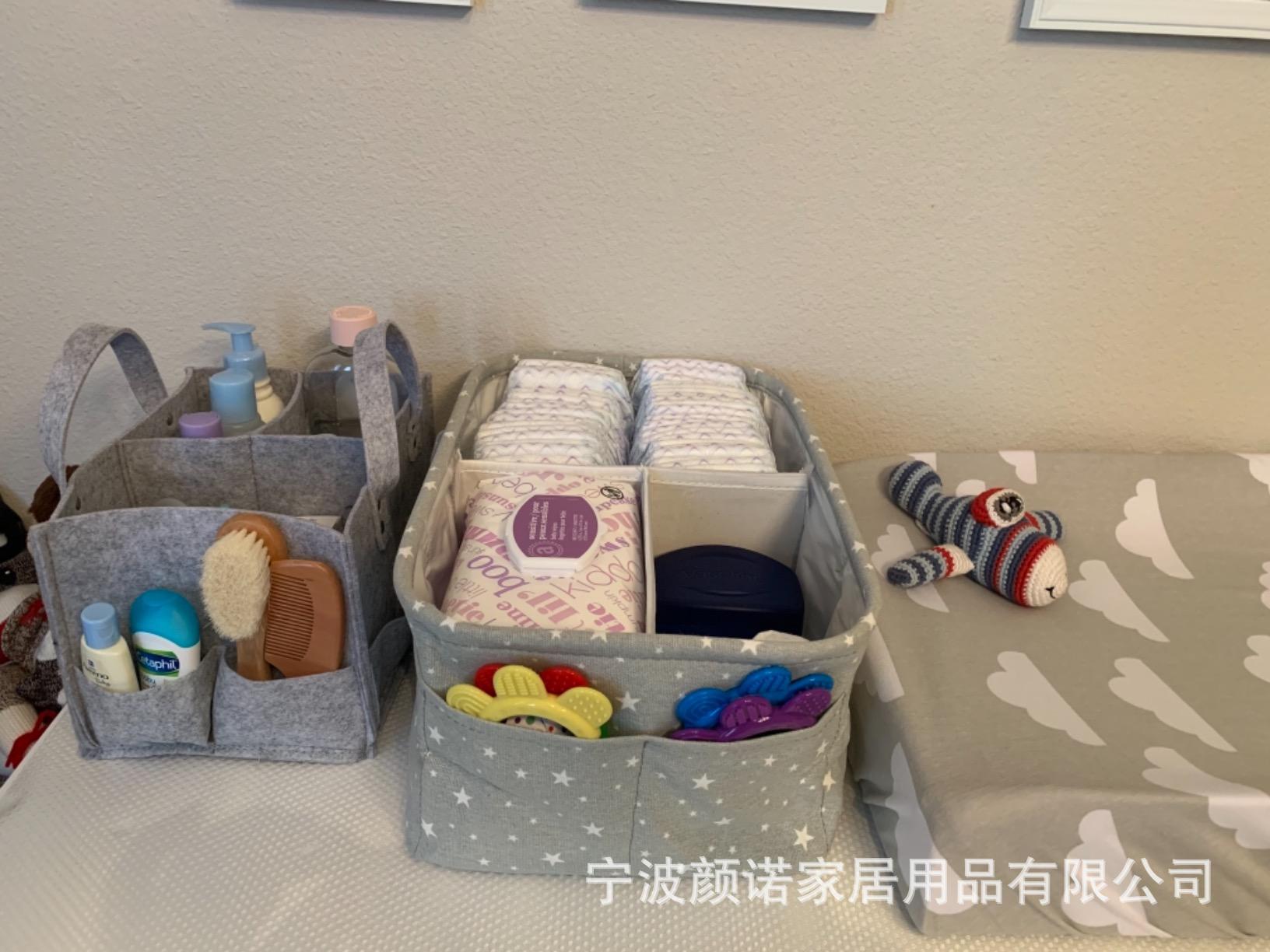 Amazon white grey cotton thread woven bag with collapsible mommy diaper with removable partition Amazon white grey cotton thread woven bag with collapsible mommy diaper with removable partition