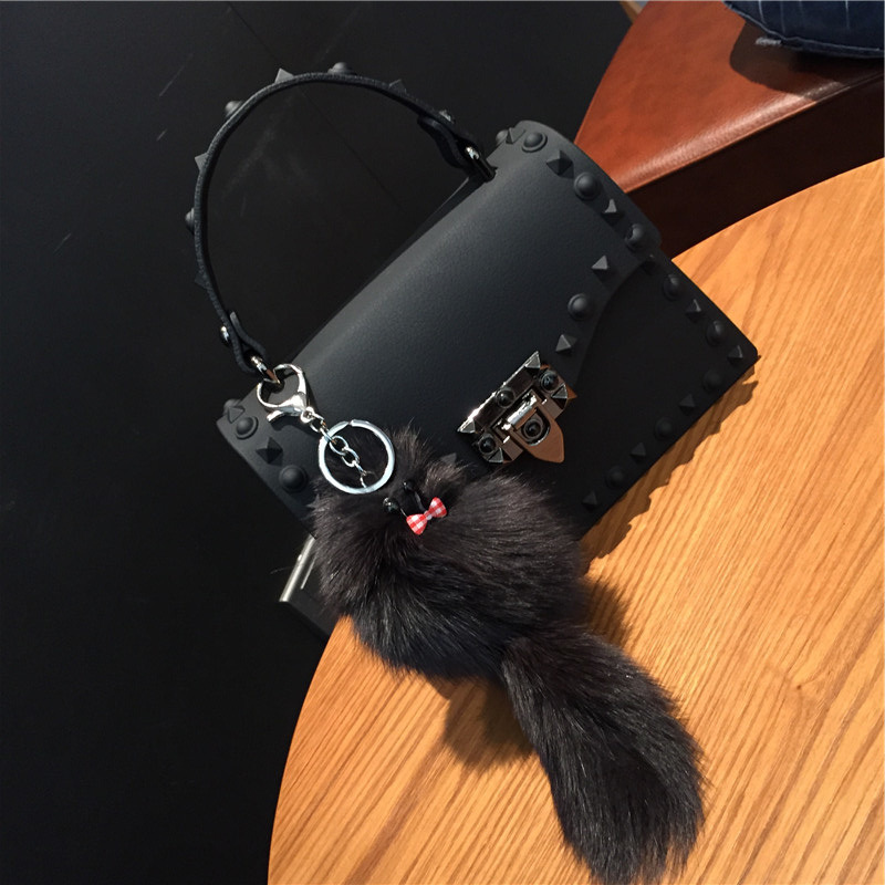 2022 European and American New Fashion Frosted and Matte PVC Gel Bag Trendy Colorful Crystals Rivet Hand-Carrying Shoulder Messenger Bag