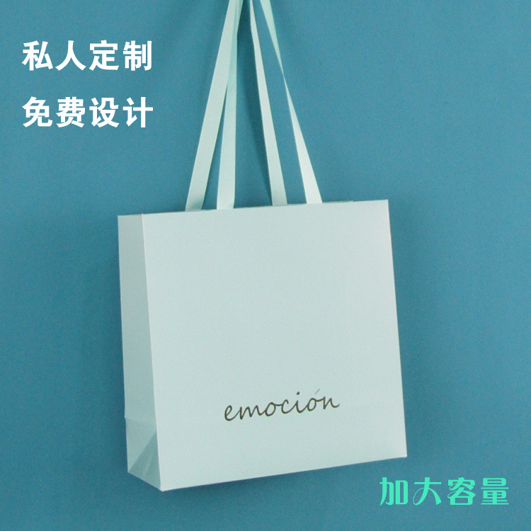 Paper Bag Manufacturer White Card Clothing Rivet Hand-Carrying Paper Bag Clothes Packaging Shopping Gift Hand Twist Paper Bag plus Logo