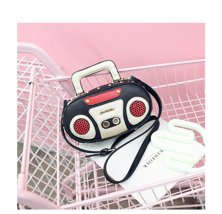 European and American Fashion Simulation Three-Dimensional Shoulder Bag Funny Personality Radio Style Crossbody Rivet Crossbody Bag Women