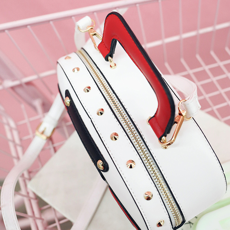 European and American Fashion Simulation Three-Dimensional Shoulder Bag Funny Personality Radio Style Crossbody Rivet Crossbody Bag Women