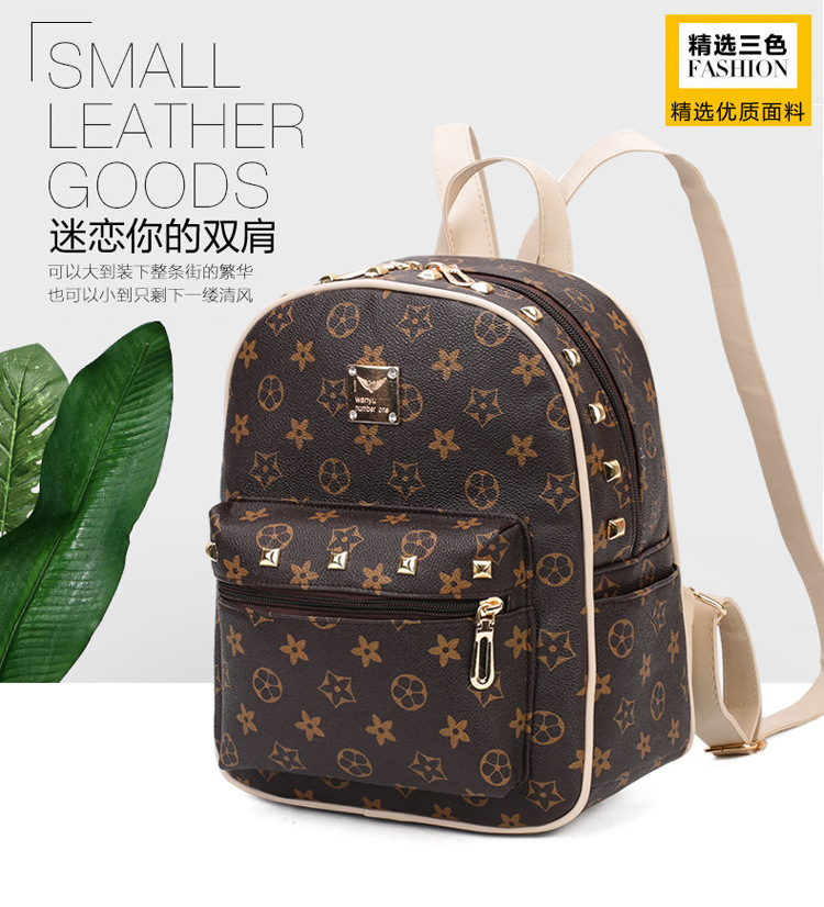 New Women's Bag Korean Fashion Four-Piece Set Mother and Child Bag Bear Rivet Women's Backpack New Women's Bag Korean Fashion Four-Piece Set Mother and Child Bag Bear Rivet Women's Backpack