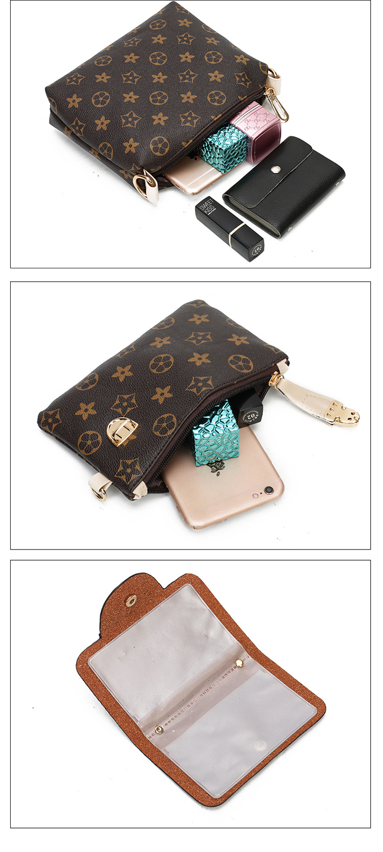 New Women's Bag Korean Fashion Four-Piece Set Mother and Child Bag Bear Rivet Women's Backpack New Women's Bag Korean Fashion Four-Piece Set Mother and Child Bag Bear Rivet Women's Backpack