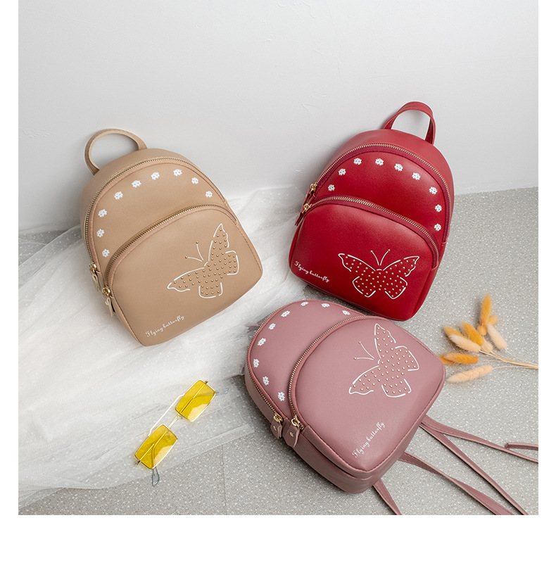 One Piece Dropshipping Autumn and Winter 2020 New Large Capacity Simple Printed Cell Phone Bag Rivet Butterfly Backpack for Women One Piece Dropshipping Autumn and Winter 2020 New Large Capacity Simple Printed Cell Phone Bag Rivet Butterfly Backpack for Women