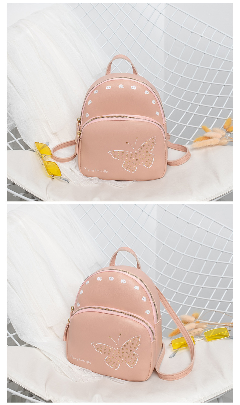 One Piece Dropshipping Autumn and Winter 2020 New Large Capacity Simple Printed Cell Phone Bag Rivet Butterfly Backpack for Women One Piece Dropshipping Autumn and Winter 2020 New Large Capacity Simple Printed Cell Phone Bag Rivet Butterfly Backpack for Women