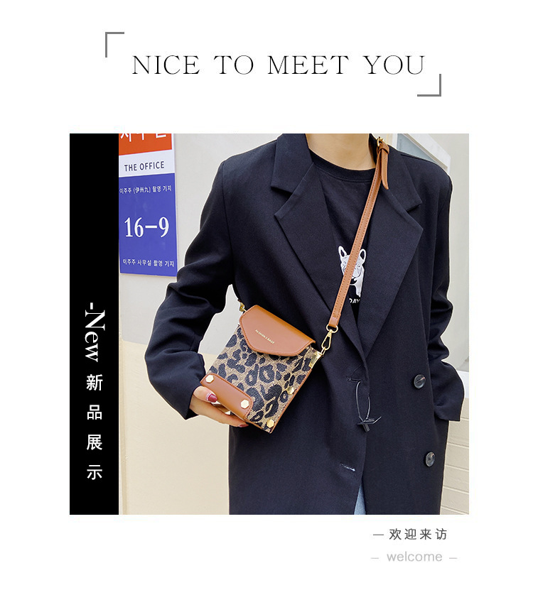 Simple Mini Bag Women's Bag 2021 Autumn and Winter New Western Style Leisure Shoulder Messenger Bag Fashion Rivet Phone Bag
