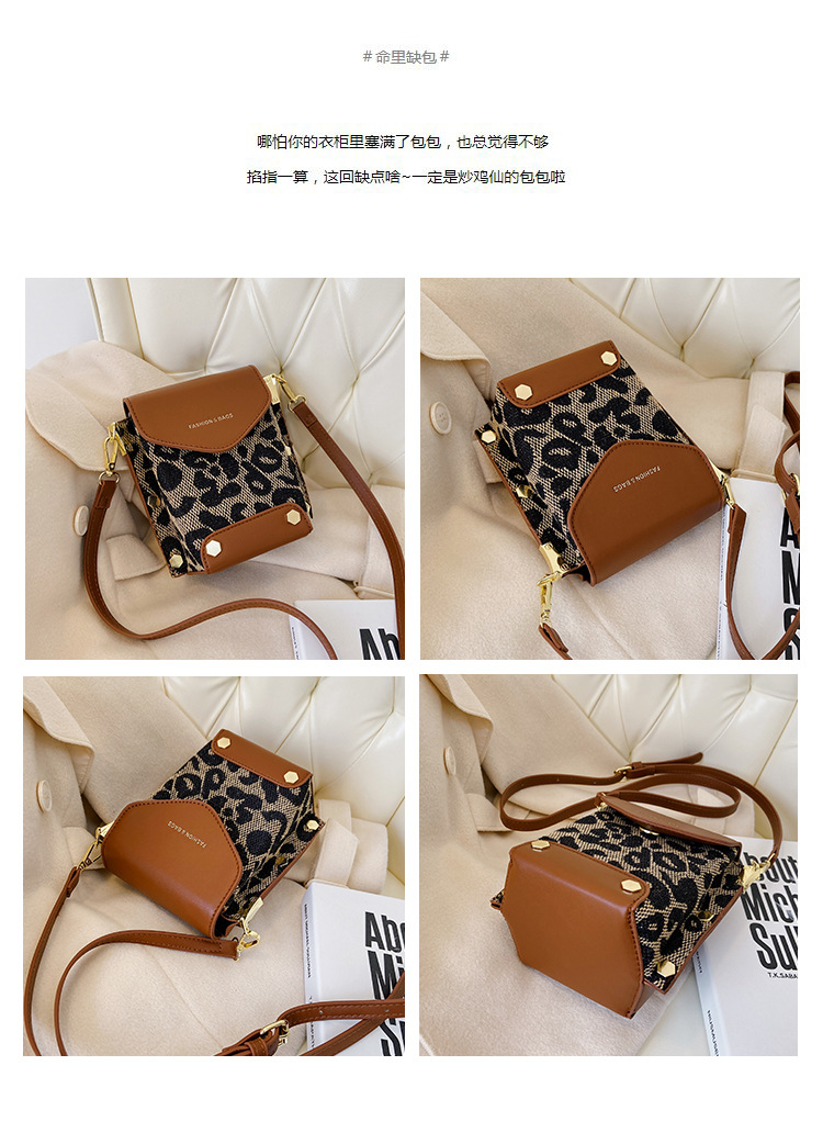 Simple Mini Bag Women's Bag 2021 Autumn and Winter New Western Style Leisure Shoulder Messenger Bag Fashion Rivet Phone Bag
