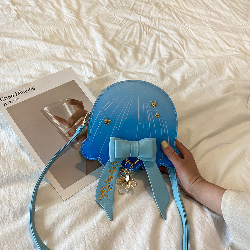 Foreign Trade New Fantasy Creative Jellyfish Shoulder Bag Pearl Bow Rivet Crossbody Bag Contrast Color Letter Women Bag Foreign Trade New Fantasy Creative Jellyfish Shoulder Bag Pearl Bow Rivet Crossbody Bag Contrast Color Letter Women Bag