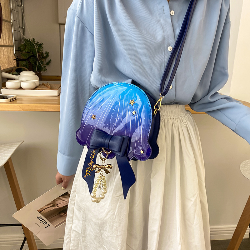 Foreign Trade New Fantasy Creative Jellyfish Shoulder Bag Pearl Bow Rivet Crossbody Bag Contrast Color Letter Women Bag Foreign Trade New Fantasy Creative Jellyfish Shoulder Bag Pearl Bow Rivet Crossbody Bag Contrast Color Letter Women Bag