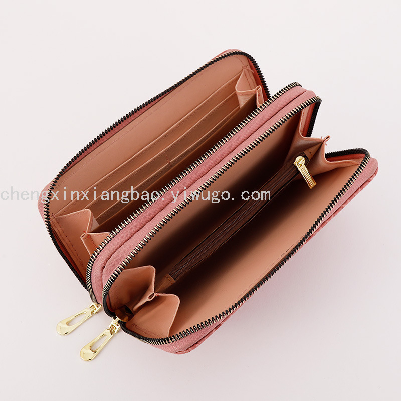 Wallet Women's Wallet Double-Pull Bag New Pu Boutique Women Bag Women's in Stock Wholesale Patent Leather Phone Bag