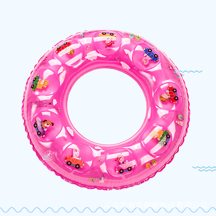 Factory Direct Sales in Stock Wholesale Cartoon Picture Children Swim Ring Inflatable Air Bag Double Layer Crystal Tour Swim Ring