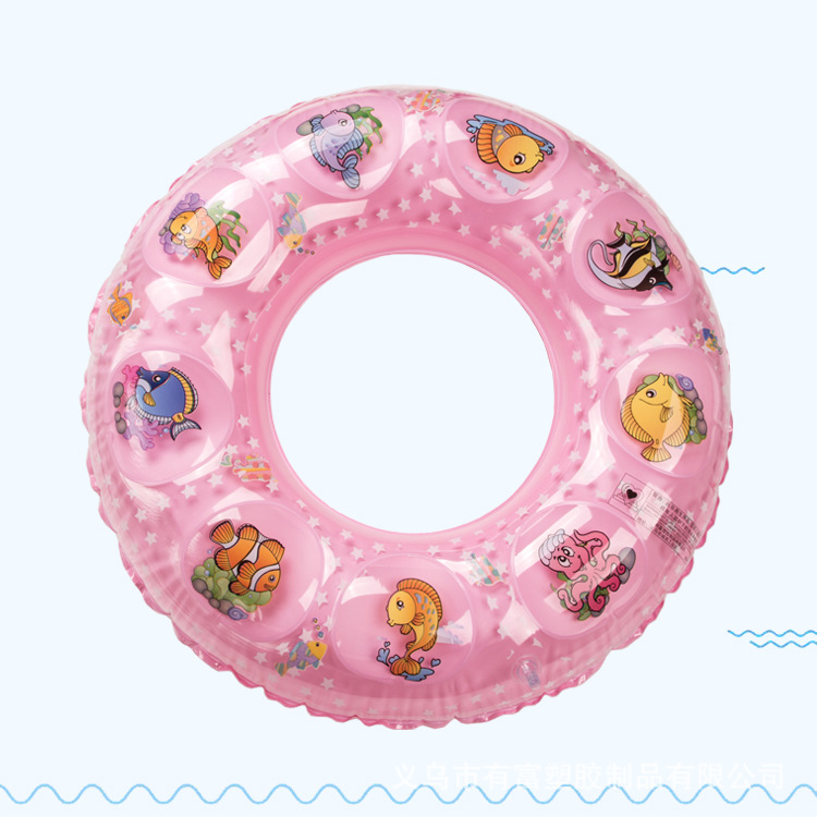 Factory Direct Sales in Stock Wholesale Cartoon Picture Children Swim Ring Inflatable Air Bag Double Layer Crystal Tour Swim Ring