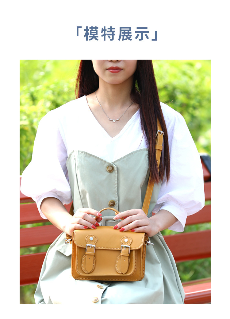 Cambridge Satchel DIY Handmade Material Package Genuine Leather Crossbody Homemade Small Square Bag Flip Shoulder Handbag in Stock