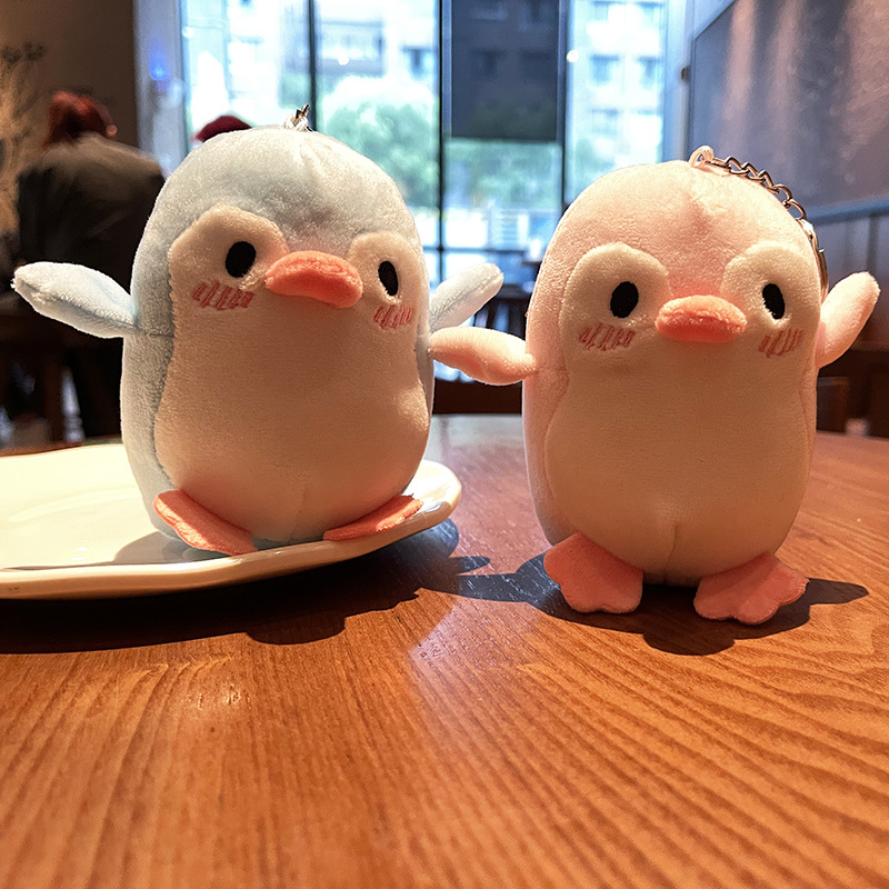 Creative Cute Shy Little Penguin Plush Toy Toy Bag Package Pendant Lovely Key Buckle Hanging Ornament in Stock Wholesale