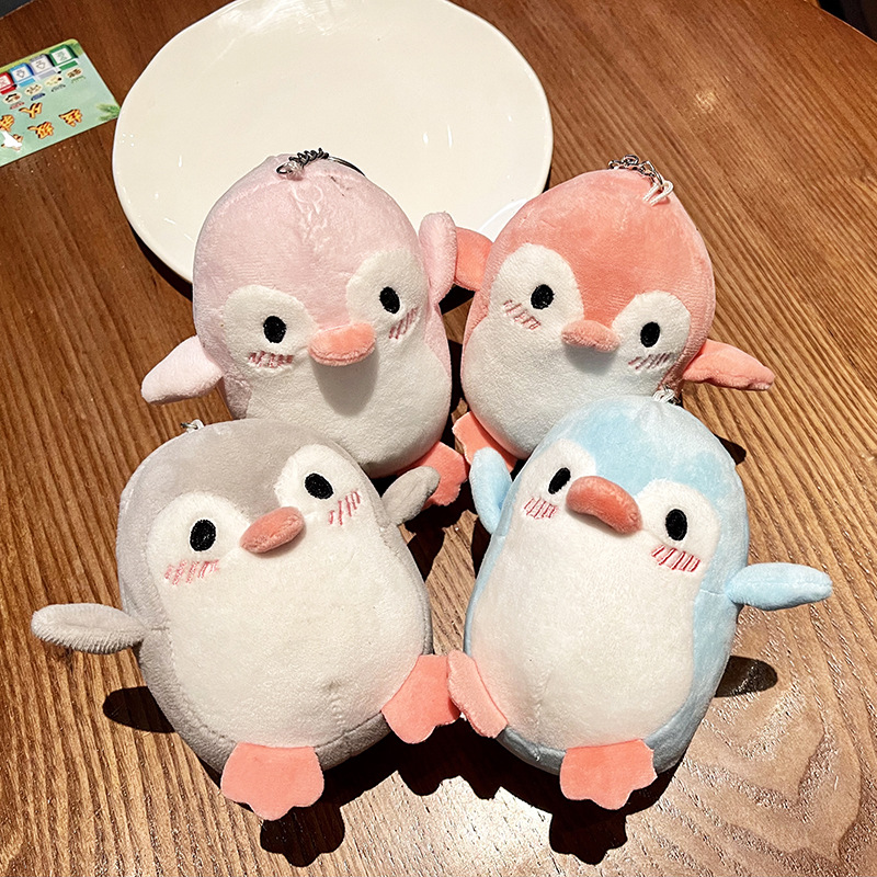 Creative Cute Shy Little Penguin Plush Toy Toy Bag Package Pendant Lovely Key Buckle Hanging Ornament in Stock Wholesale