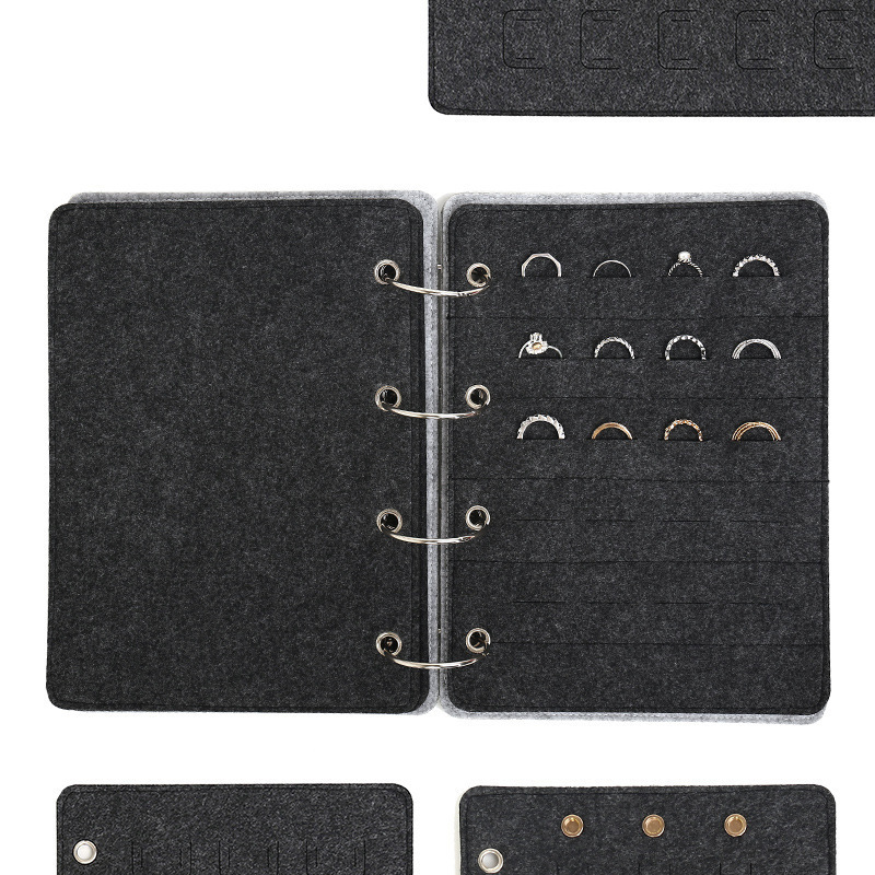 Felt Jewelry Book Earring Ring Storage Book Necklace Multi-Layer Jewelry Display Bag Factory in Stock Customizable