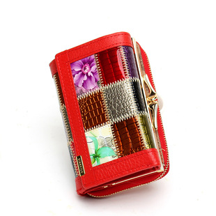 Ladies real leather wallet Ladies baotou layer cowhide long purse classic handbag Chinese red bag wallet Ladies real leather wallet Ladies baotou layer cowhide long purse classic handbag Chinese red bag wallet